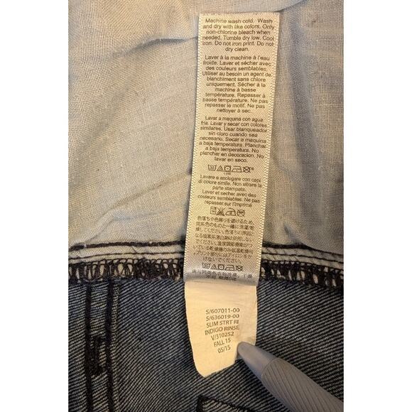 Gap 1969 Slim Straight Denim Jeans Stretch Cotton Blend 8 Dark Wash Retro Preppy - Picture 9 of 11